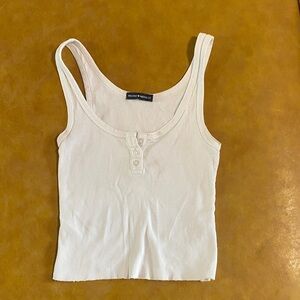 Brandy Melville White Ribbed Tank Top
